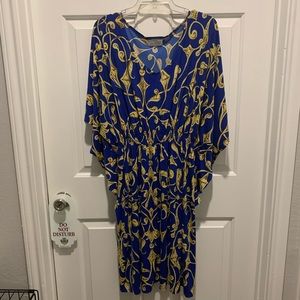 Blue and gold dress